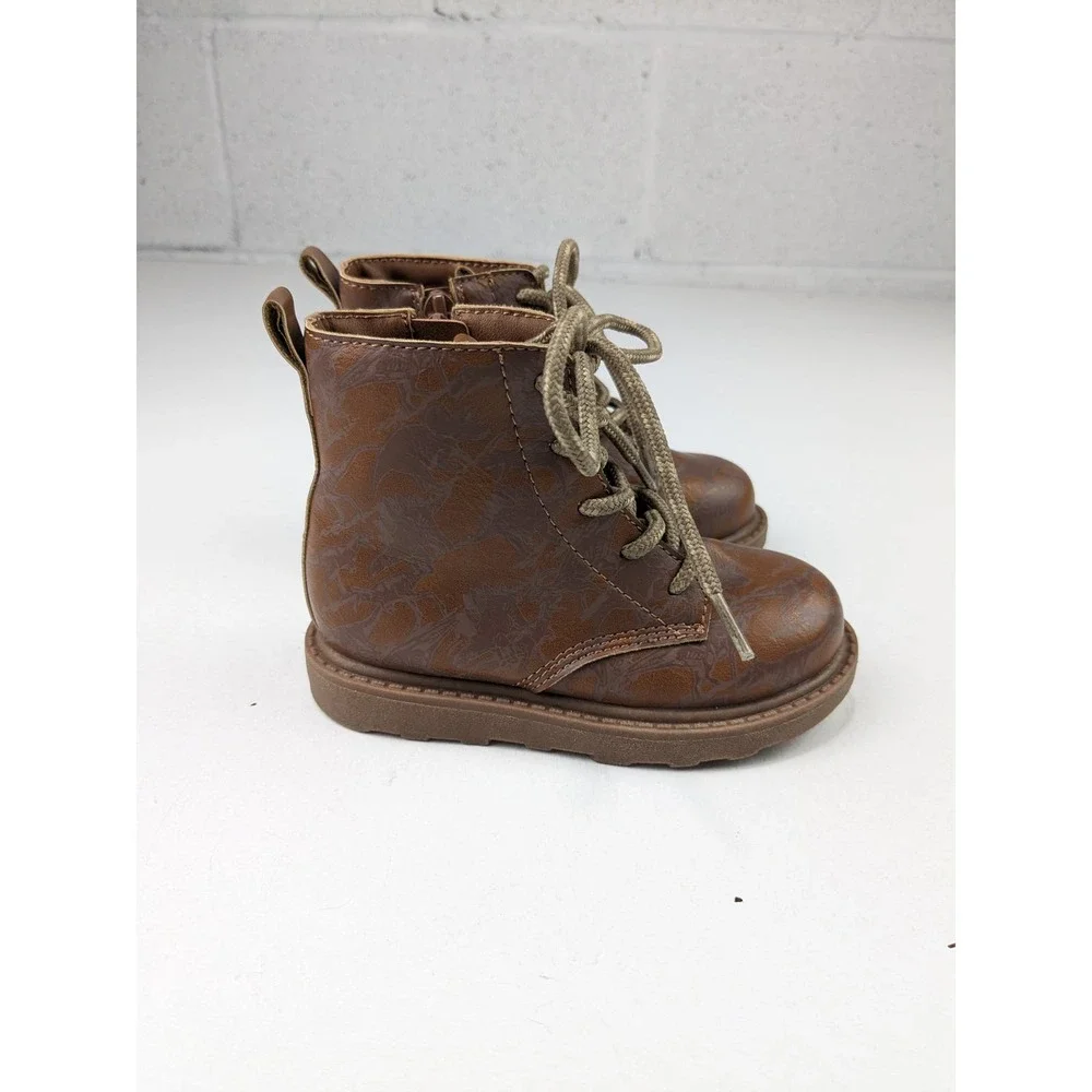 Carter's Brown Dinosaur Ankle Boots